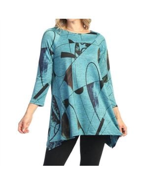 Jess & Jane Raglan Sleeve Slinky Top - Blue