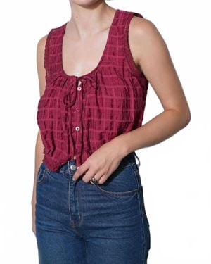 Greylin Clara Textured Eyelet Top - Blue
