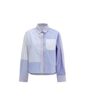 E.L.V. Denim E. L.V. Cotton Pattern Shirt - Blue