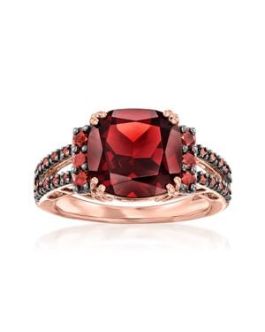 Ross-Simons Garnet And Diamond Ring - Red