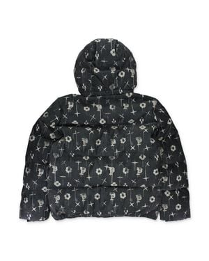 Purple Brand Printe Corduroy Puffer Jackets - Black