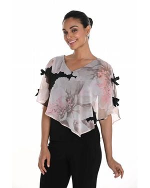 FRANK LYMAN Floral Chiffon Overlay Top - Multicolor