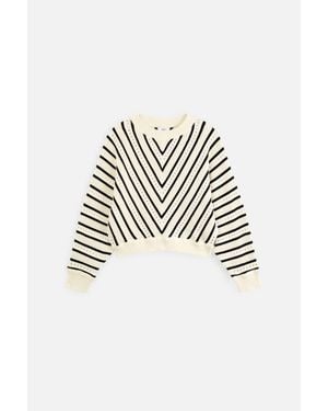 Suncoo Pheana Chevron Sweater - White