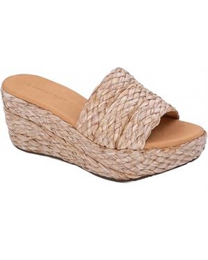 Chocolat Blu Yunis Raffia Wedge Sandal - Black