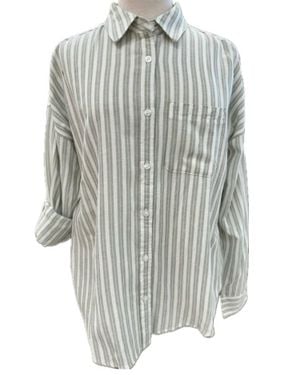 Flag & Anthem Vienna Boyfriend Button Down Shirt - Gray