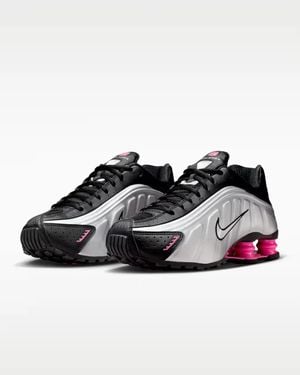 Nike Shox R4 Ar3565-012 Sneakers Metallic Lifestyle Shoes Mew800 - Black