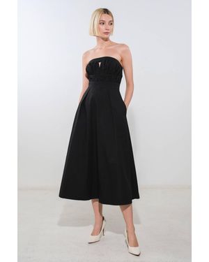TRUEDAMES Mystic Muse Woven Midi Dress - Black