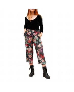 Candice Held Charlotte Silk Georgette Cropped Pants - Black