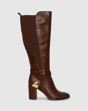 Belle & Bloom Breton Knee High Boot - Brown