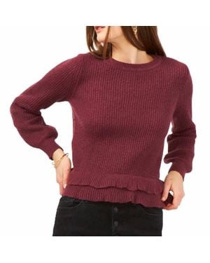 1.STATE Ruffle Hem Open Back Sweater - Purple