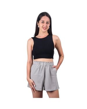 TRUEDAMES Comfy Chic Elastic Waist Shorts - Black