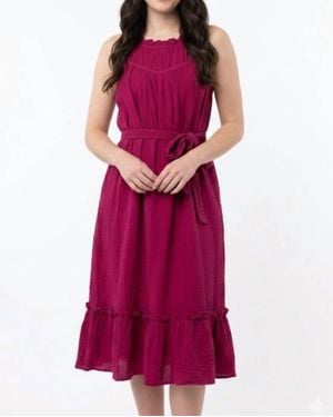 Voya Braid Tie Gauze Dress - Purple
