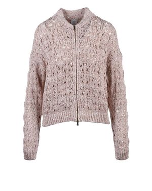 Eleventy Cotton Polyamide Polyester Zip Cardigan - Pink