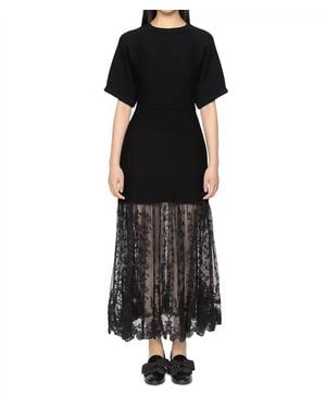 Sea Diane Lace Knit Combo Dress - Black