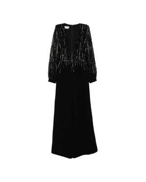 Saiid Kobeisy Crepe Beaded Jumpsuit - Black