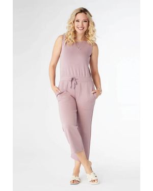 Coco + Carmen Hilarie Super Soft Crop Romper With Pockets - Pink
