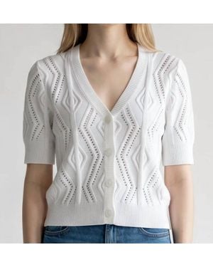 J. Society Pointelle V-Neck Cardigan - Gray