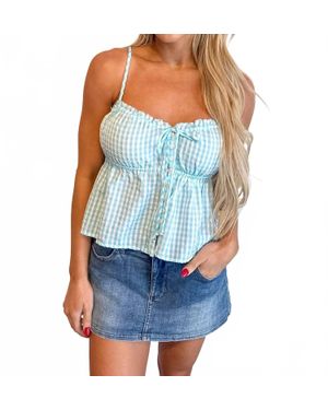 Olivaceous Emilie Peplum Cami Top - Blue