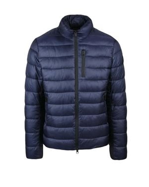 Bomboogie Quilted Down Jacket With Stand Collar And Zip Closure - Blue