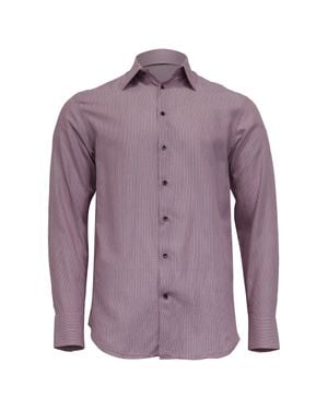 Armani Collezioni Striped Button Down Shirt - Purple