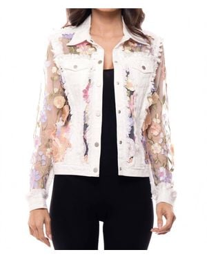 Jadore Embroidered Denim And Lace Bohemian Jacket - Black