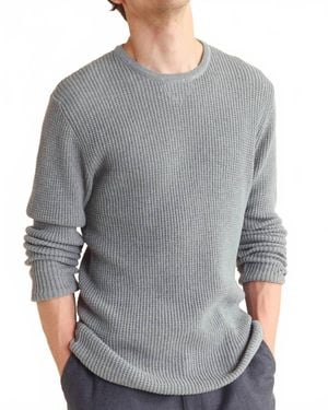 Billy Reid Mini Waffle Crew Sweater - Gray