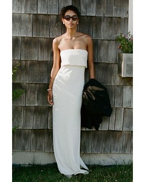 BHLDN Strapless Column Maxi Dress - Green