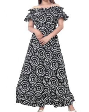 Kara Chic Luna Off-Shoulder Print Dress - White
