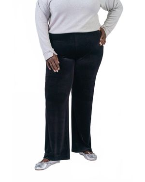 Lyssé Velvet Wide Leg Pants - Black