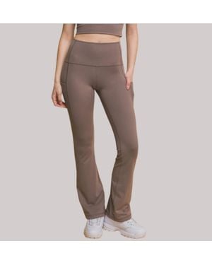 Reine Krief Flared Microfiber Leggings - Brown
