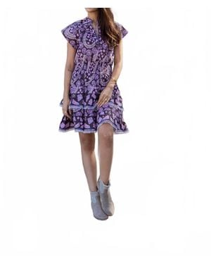 Bindu Poppy Mini Dress - Purple
