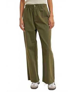 Wishlist Raw Edge Washed Denim Pant - Green