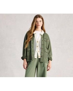 White Stuff Demi Utility Jersey Jacket - Green