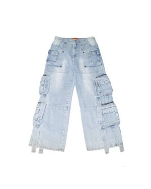 KnotWtr 10 Pocket Cargo Jeans - Blue