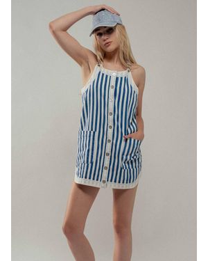 Trend:Notes Sunshine Stripe Overall Dress - Blue