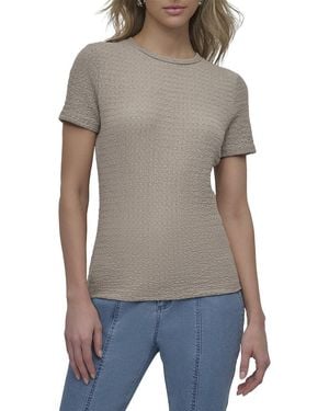DKNY Textured Knit Top - Gray