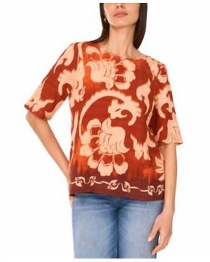 SAM & JESS Paisley-Print Button Blouse - Orange