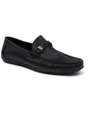 Aston Marc Madrid Solid Faux Leather Loafers - Red