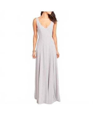 knee length dresses for ladies Nicole Maxi Dress, in Champagne Luxe Satin, Size: Xs | Show Me Your Mumu main image 0