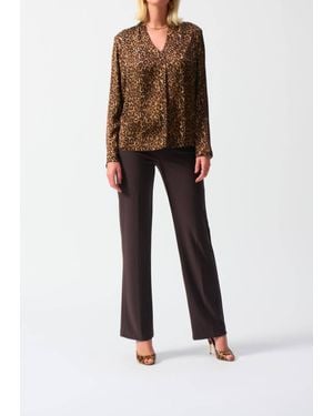 Joseph Ribkoff Satin Animal Print Top - Multicolor