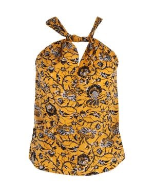 Isabel Marant Floral Print Halter Top - Metallic