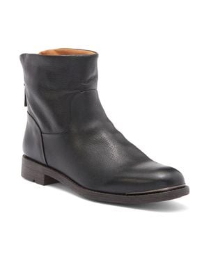 Franco Sarto Marcella Boots Leather Ankle Bootie Zap1191 - Black