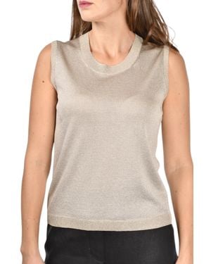 Gran Sasso Lurex Sleeveless Tank Top - Gray