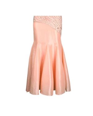 Sue Wong Strapless Floral Beaded Mermaid Dress - Pink