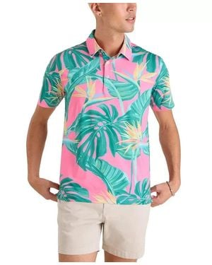 Chubbies The Birds Of Paradise Polo Shirt Tropical Print Red255 - Blue