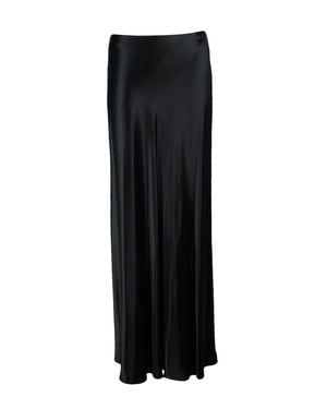 Alberta Ferretti Satin Viscose Maxi Skirt - Black