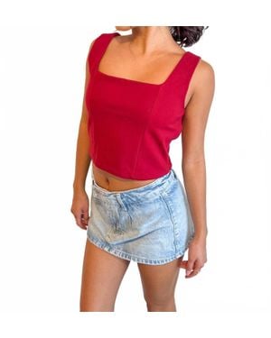 Day + Moon Isabella Square Neck Top - Red