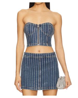Abrand Jeans Academia Bustier Top - Blue