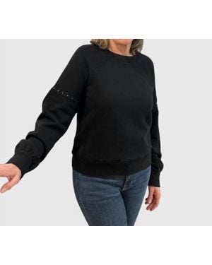 Bobi Micro Stud Raglan Pullover - Black