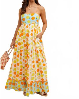 In-Loom Smoked Back Maxi Dress - Yellow